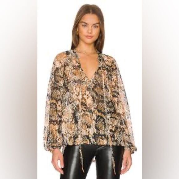 Free People Out For The Night Top in Snake Combo - Picture 14 of 15